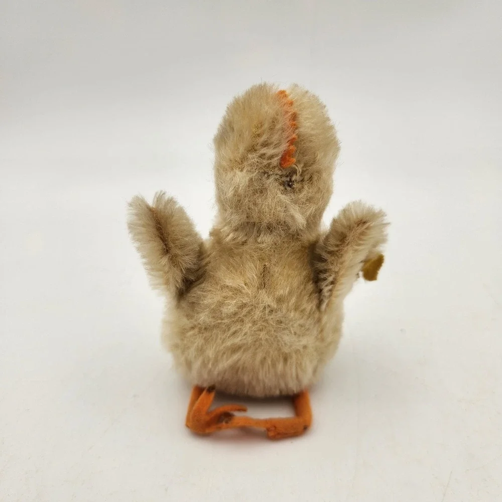 Vintage Steiff Chick Mohair Plush Bird with Original Button and Tag Remnant